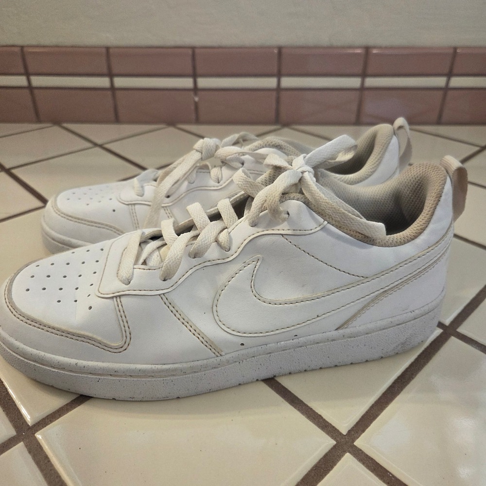 Nike Court Borough Low Recraft White White Youth 7Y DV5456-106 Sneakers
